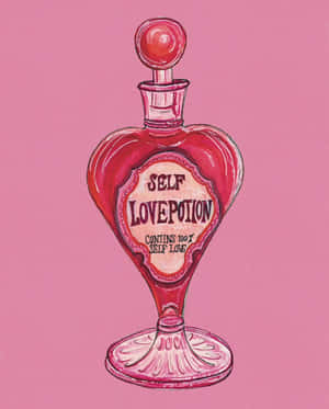 Self Love Potion Bottle Art Wallpaper