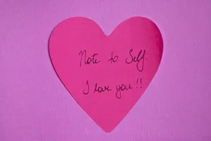 Self Love Reminder Heart Note Wallpaper