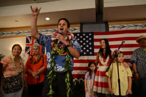 Senator Brian Schatz With Supporters Wallpaper