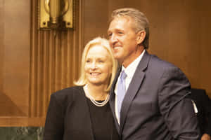 Senator Jeff Flake With Cindy Mccain Wallpaper