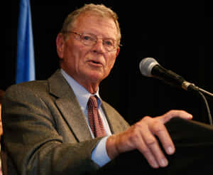 Senator Jim Inhofe In A Stately Gray Suit Wallpaper