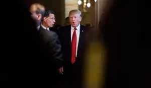 Senator John Barrasso With President Donald Trump In A Meeting Wallpaper