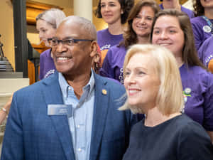 Senator Kirsten Gillibrand In Discussion With Emmanuel Jones Wallpaper