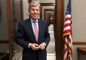 Senator Roy Blunt Standing By A Door. Wallpaper