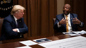 Senator Tim Scott Discussing With President Donald Trump Wallpaper