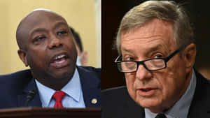 Senators Tim Scott And Richard Durbin In Discussion Wallpaper