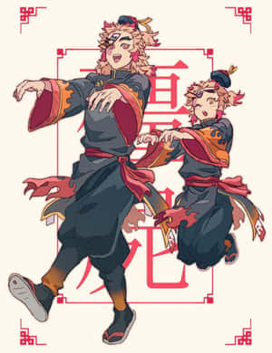 Senjuro Rengoku In Action Wallpaper