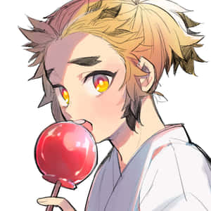Senjuro Rengoku With Lollipop Wallpaper