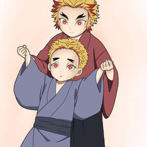 Senjuroand Kyojuro Rengoku Anime Brothers Wallpaper