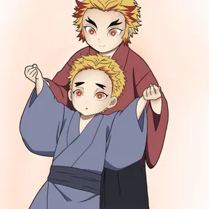 Senjuroand Kyojuro Rengoku Anime Brothers Wallpaper