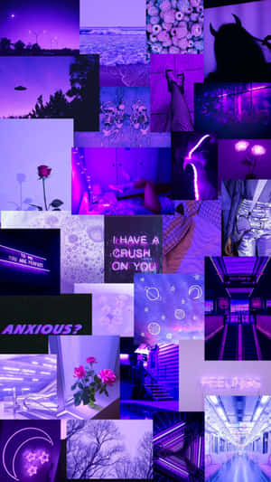 Sentimental Purple Pastel Iphone Collage Wallpaper