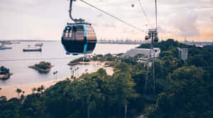 Sentosa Cable Car Sunset View Wallpaper