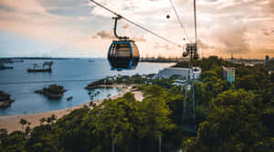 Sentosa Island Cable Car Sunset Wallpaper