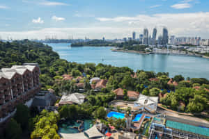 Sentosa Island Singapore Aerial View Wallpaper