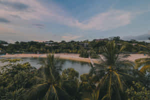 Sentosa Island Tropical Beach Dusk Wallpaper