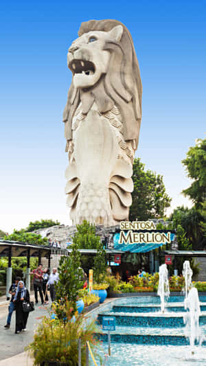 Sentosa Merlion Statue Singapore Wallpaper