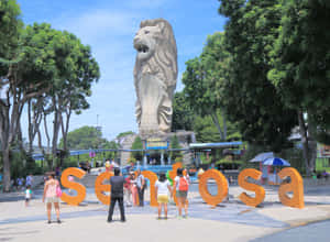 Sentosa Merlion Statue Singapore Wallpaper