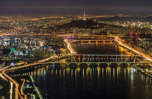 Seoul South Korea Lights Wallpaper