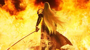 Sephiroth Blazing Fire Wall Wallpaper