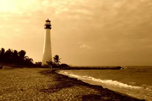 Sepia Toned Landscape Wallpaper