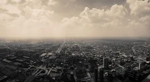 Sepia-toned Urban Street Scene Wallpaper