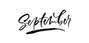 September Brush Script Art Wallpaper