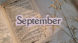 September Vintage Book Aesthetic Wallpaper