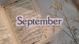 September Vintage Book Aesthetic Wallpaper