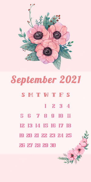 September2021 Floral Calendar Wallpaper