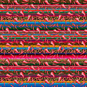 Serape With Chili Peppers Wallpaper