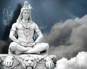 Serene 3d Representation Of Lord Shiva - The Bholenath Meditating. Wallpaper