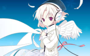 Serene Anime Angel Winter Theme Wallpaper