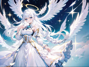 Serene Anime Angelwith Halo Wallpaper