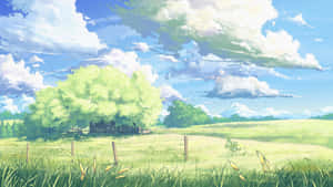 Serene Anime Countryside Scene Wallpaper