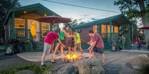 Serene Autumn Camping Wallpaper