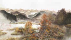 Serene Autumn Mountain Landscape Wallpaper