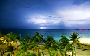 Serene Bahamas Beach - Crystal Clear Waters And Pristine Shoreline Wallpaper