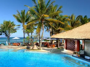 Serene Bali Beach And The Mystical Gateway Wallpaper