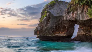 Serene Bali Beach At Sunset Wallpaper