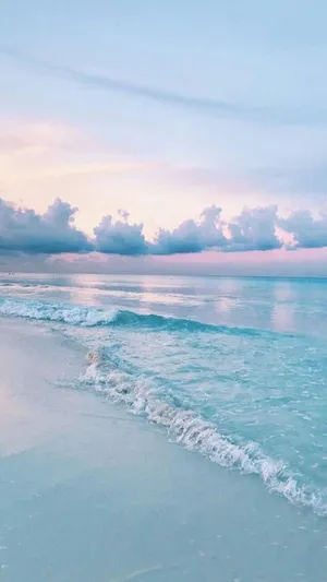 Serene Beach Aesthetic Phone Wallpaper