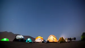 Serene Beach Camping Getaway Wallpaper