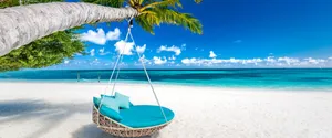Serene Beach Escape In Maldives Island Wallpaper