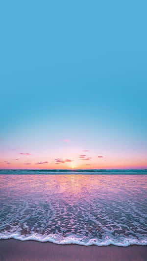 Serene Beach Sunset Aesthetic Wallpaper