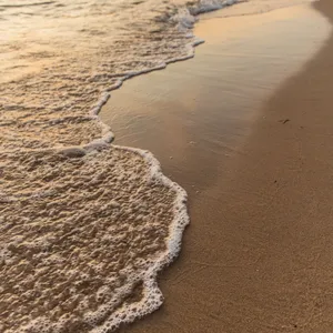 Serene Beach Waves Sunset Wallpaper