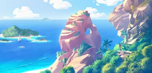 Serene Beachside Twilight Canvas - An Artistic Ode To Twilight Hours. Wallpaper