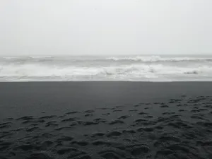 Serene Black And White Beachscape Wallpaper