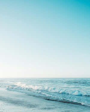 Serene Blue Beach Waves Wallpaper