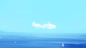 Serene_ Blue_ Ocean_ Scape Wallpaper