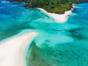 Serene Fiji Beach At Sunset Wallpaper