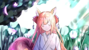 Serene Fox Girl In Nature Wallpaper